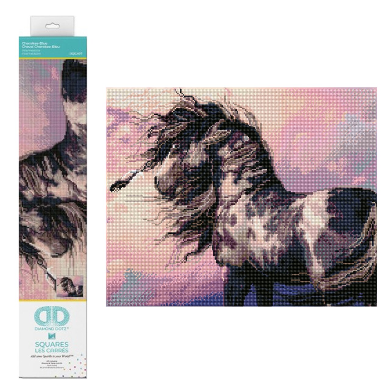 Diamond Dotz Cherokee-Blue Horse Diamond Painting Kits for Adults - Diamond Art Kits a Relaxing Creative Craft Kit with Dotz Gems20.5"x16.5"